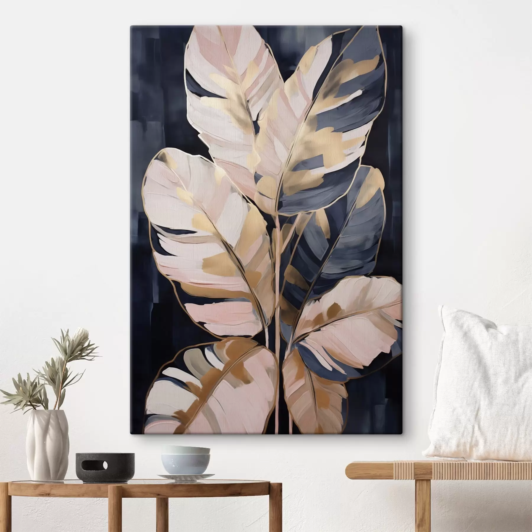  Schilderijen Abstrakt bladwerk, schilderijimitatie s50076