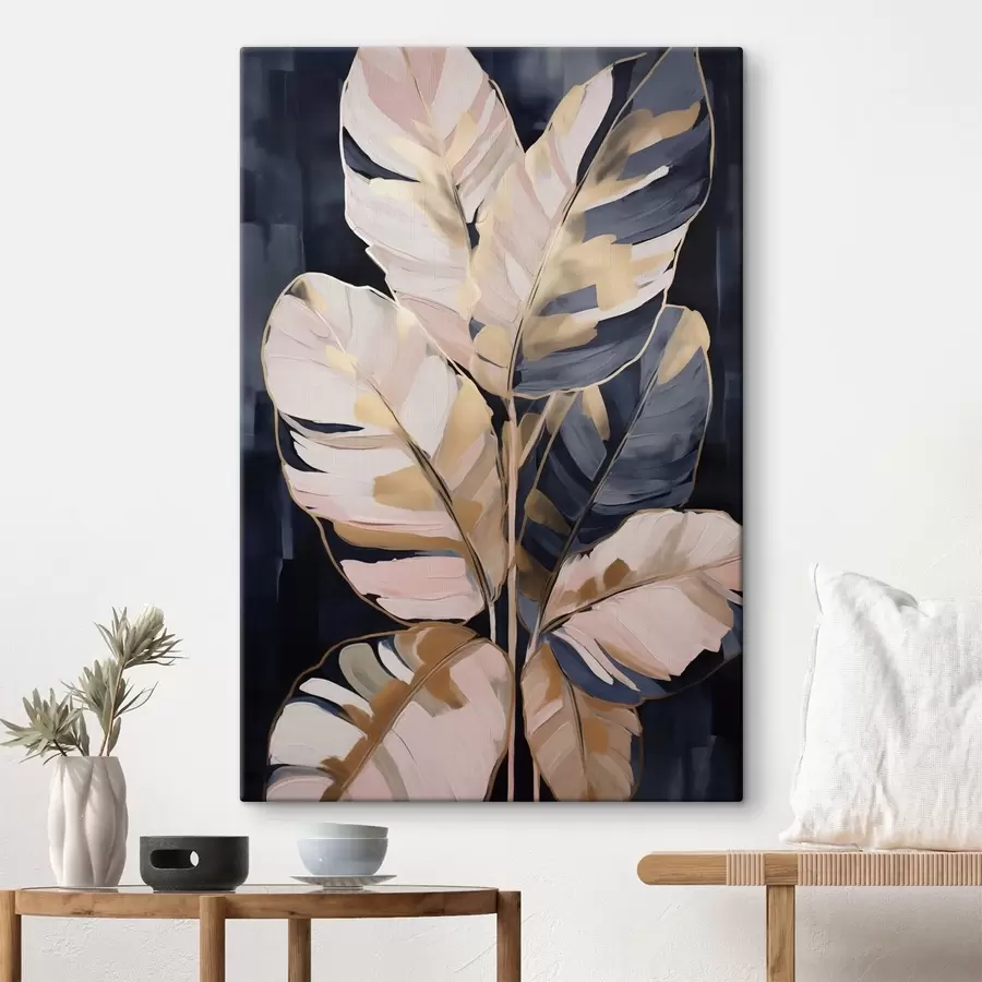  Schilderijen Abstrakt bladwerk, schilderijimitatie s50076