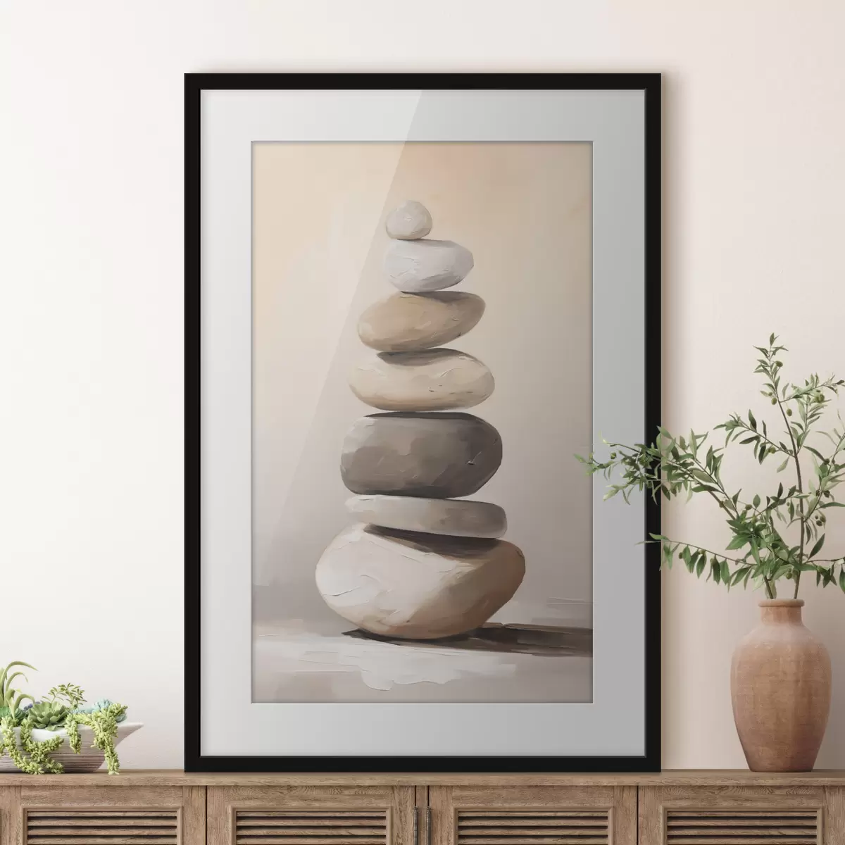 Poster Stenen, schilderijimitatie f50060