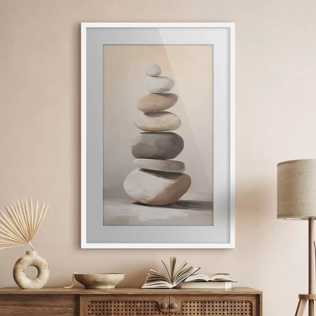 Poster Stenen, schilderijimitatie f50060
