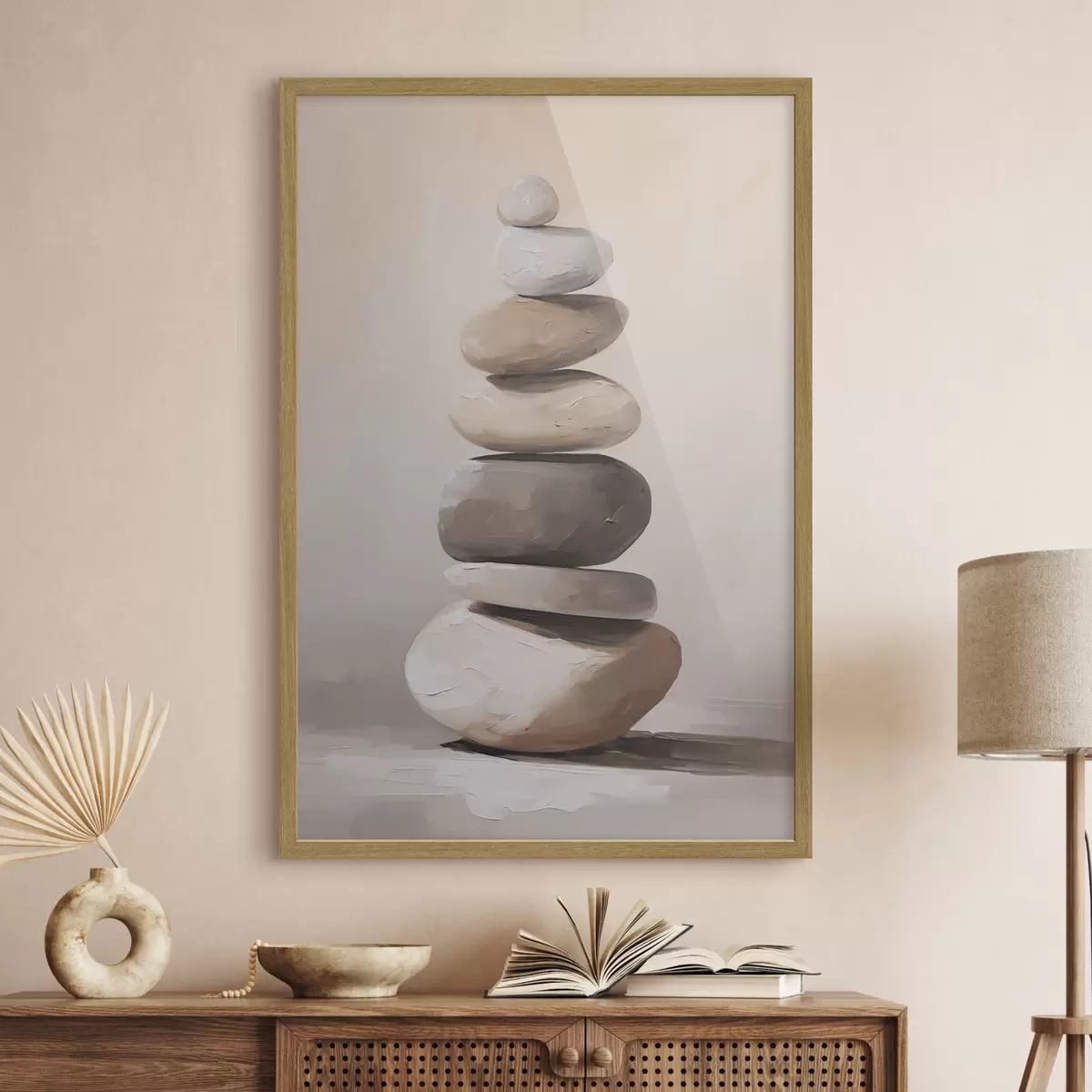 Poster Stenen, schilderijimitatie f50060