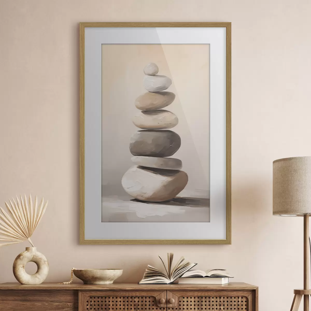Poster Stenen, schilderijimitatie f50060