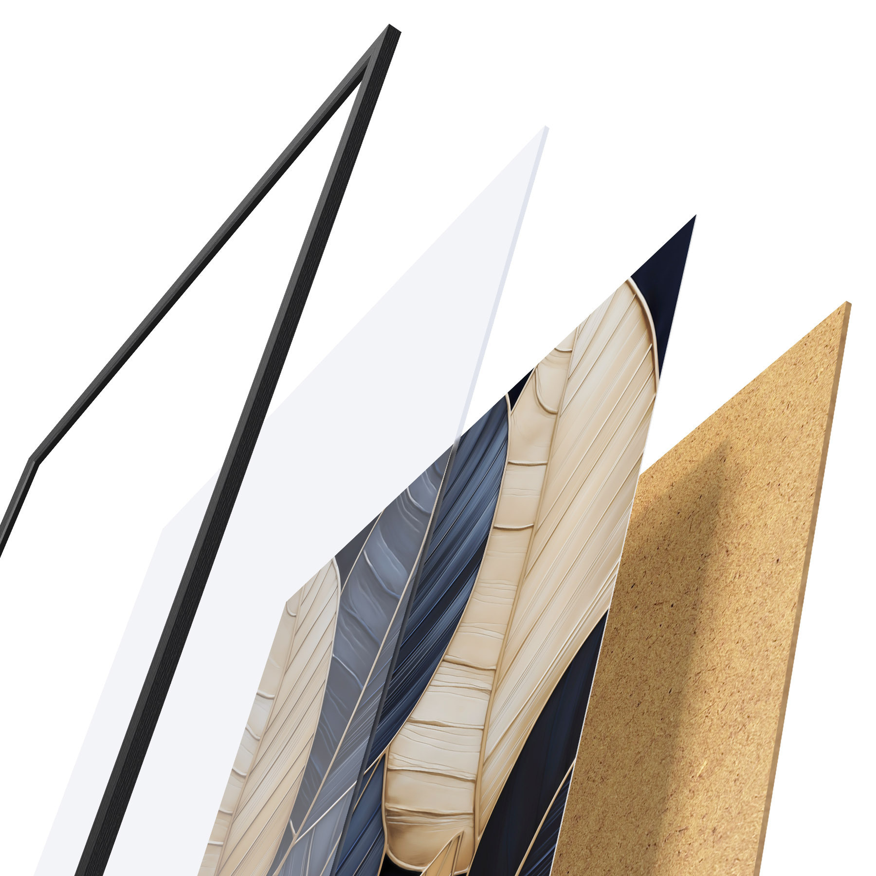 Poster Bladeren imitatieschilderij f50061