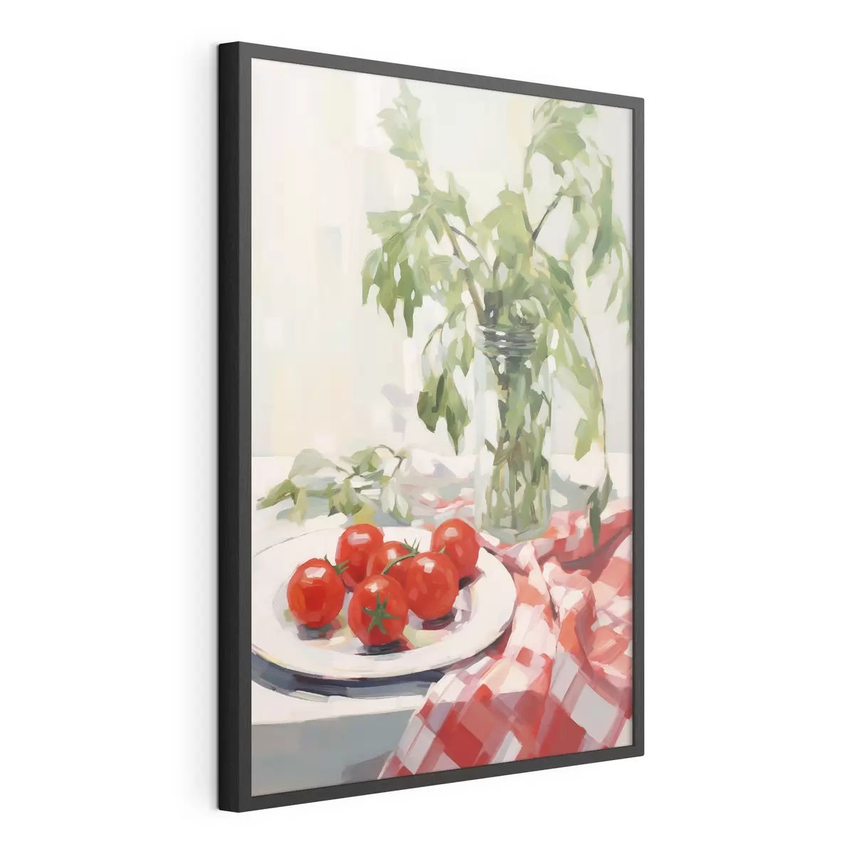 Poster Tomaten op een bord, schilderijimitatie f50064