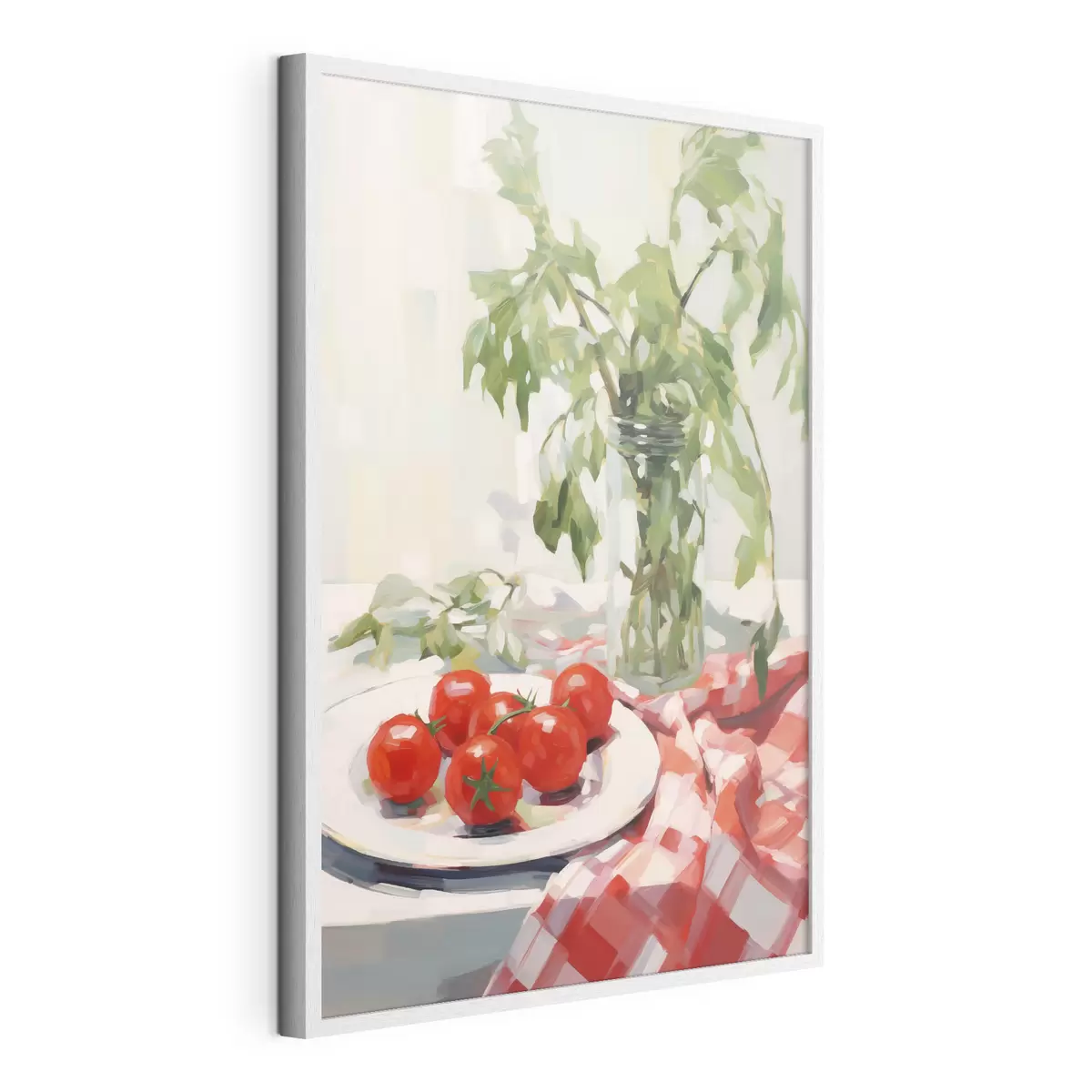 Poster Tomaten op een bord, schilderijimitatie f50064