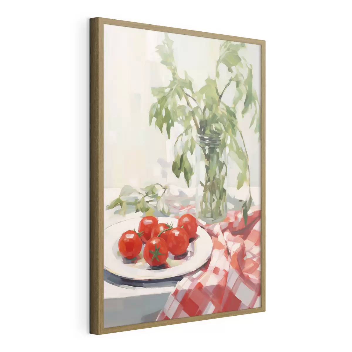 Poster Tomaten op een bord, schilderijimitatie f50064