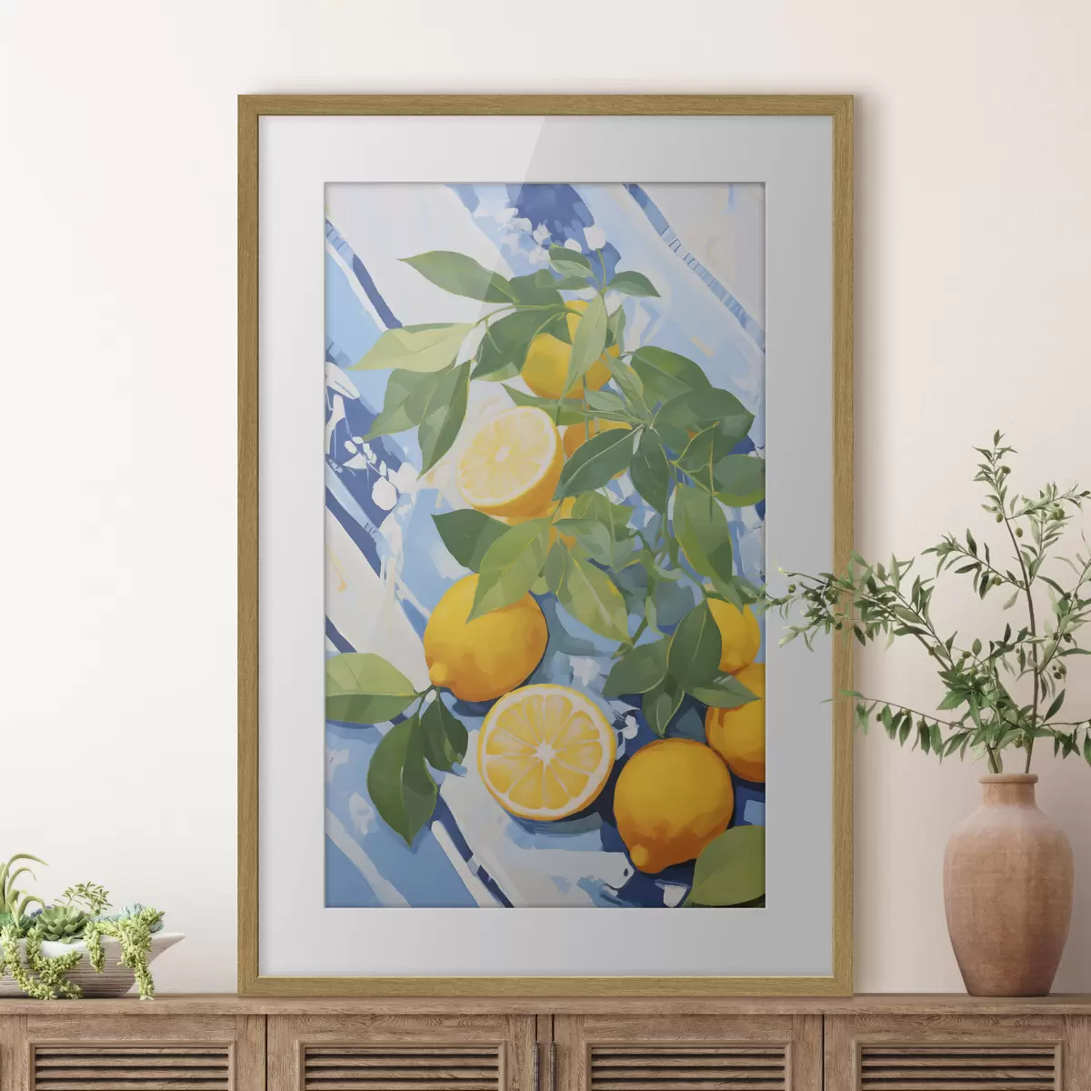 Poster Citroenen, schilderij in imitatie f50066