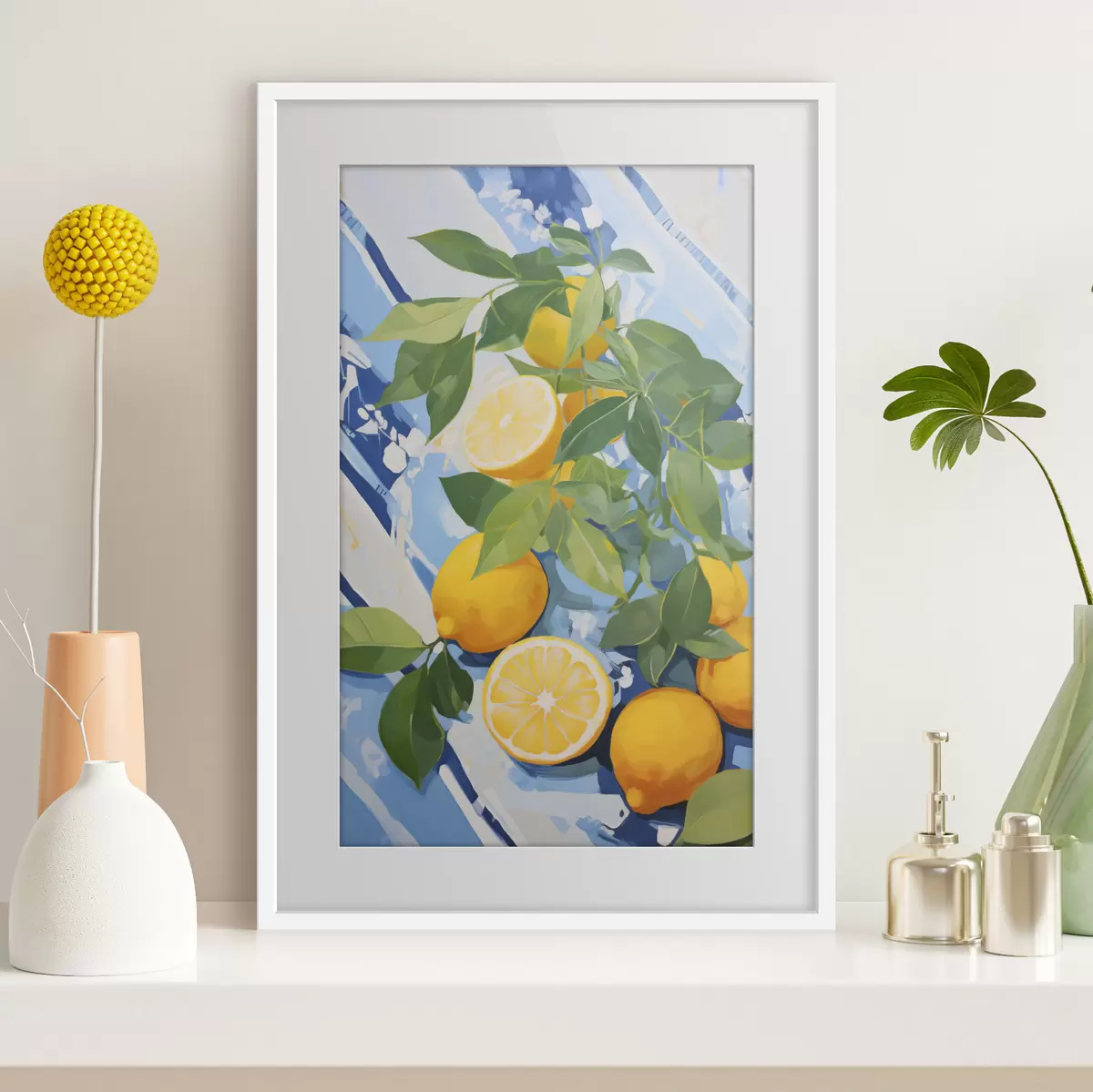 Poster Citroenen, schilderij in imitatie f50066
