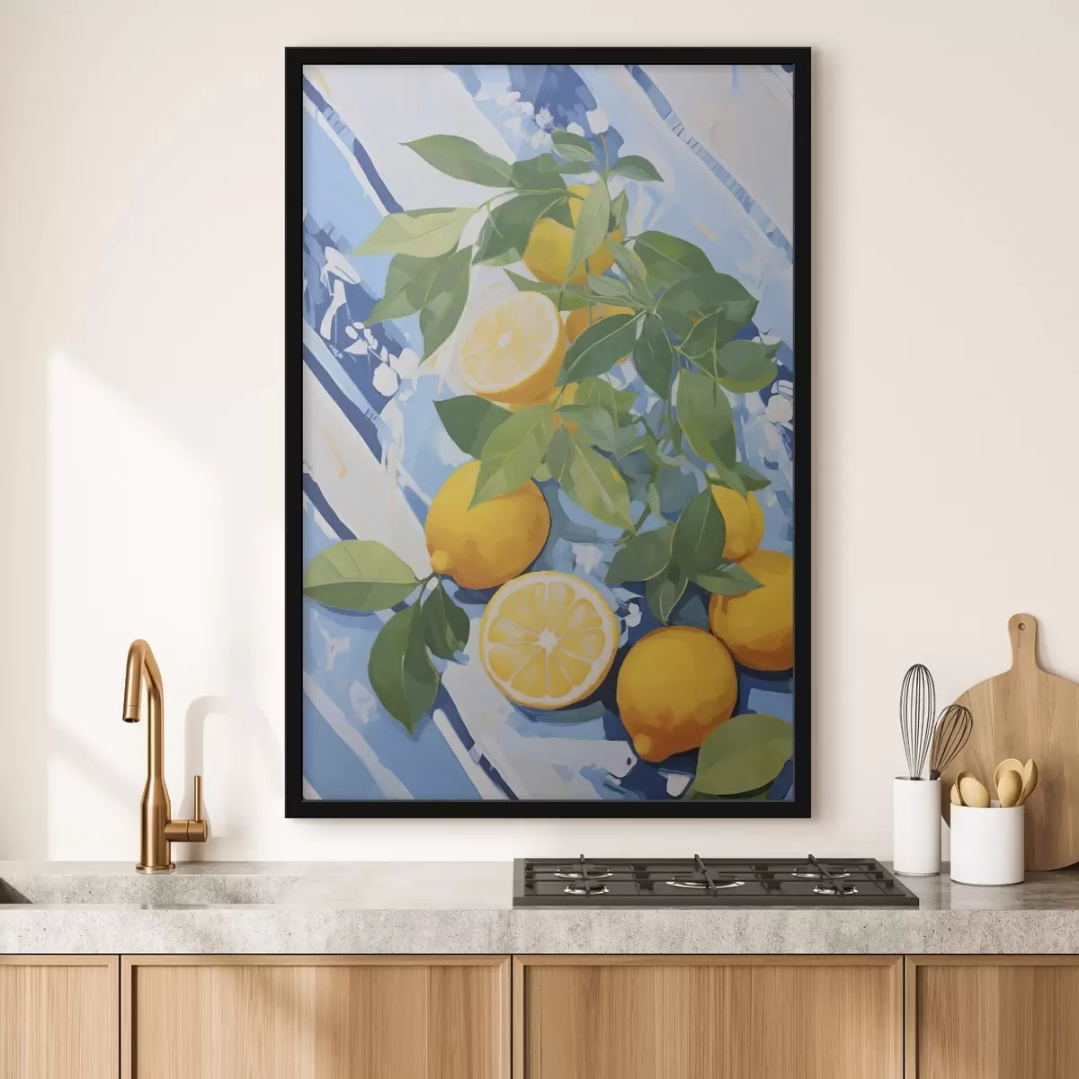 Poster Citroenen, schilderij in imitatie f50066