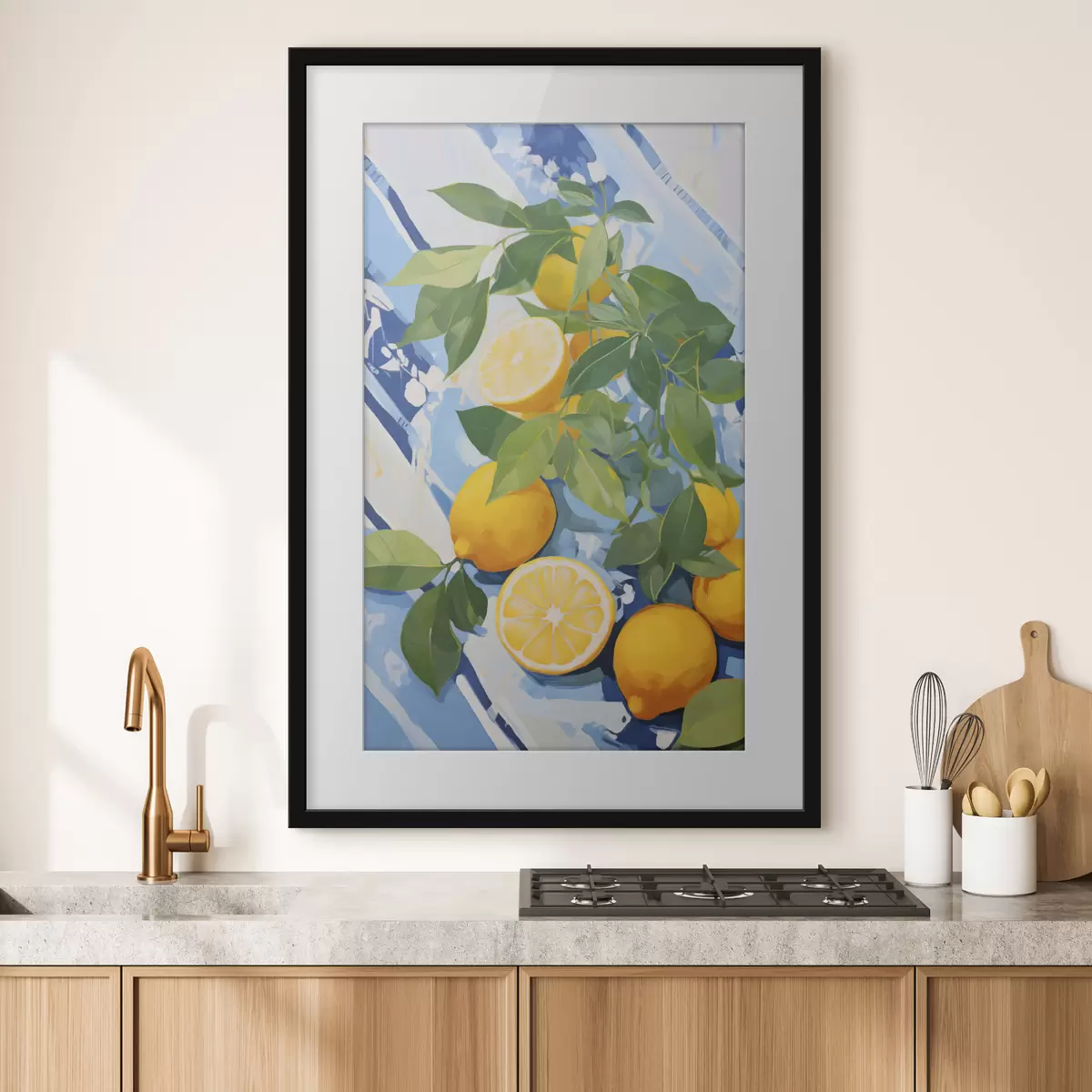 Poster Citroenen, schilderij in imitatie f50066