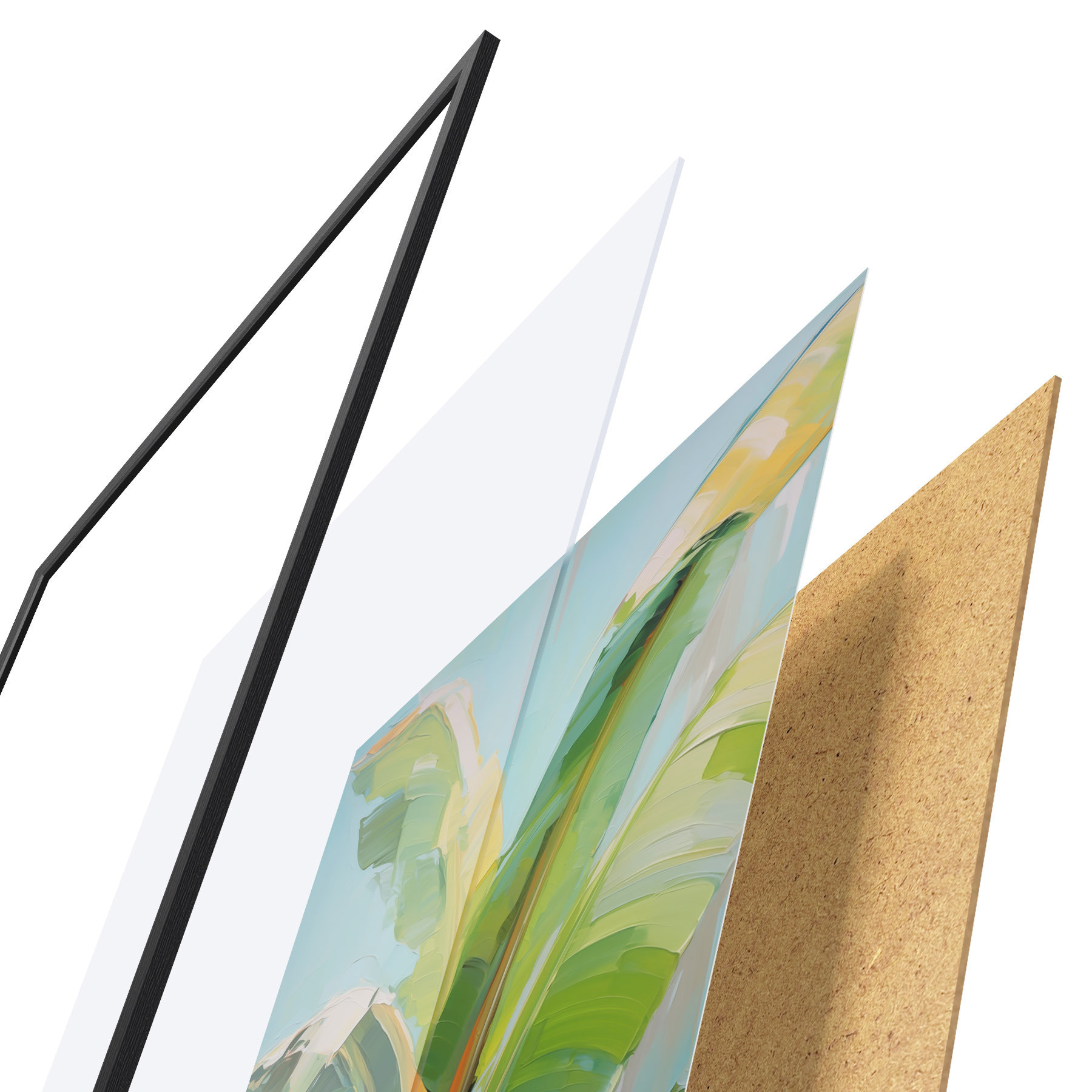 Poster Bananenpalmbladeren, imitatie-schilderij f50069