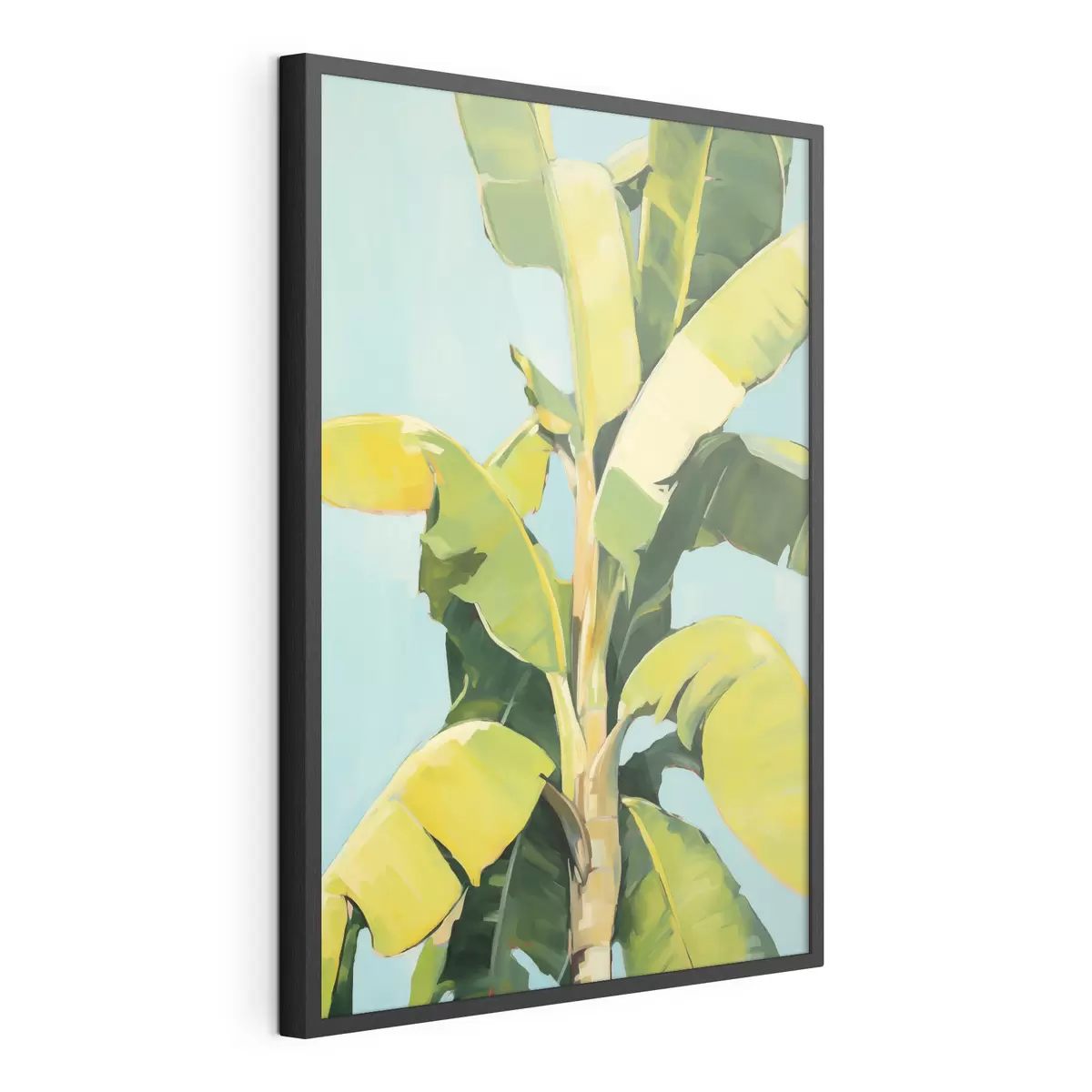 Poster Bladeren van de bananenpalm, imitatieschilderij f50070