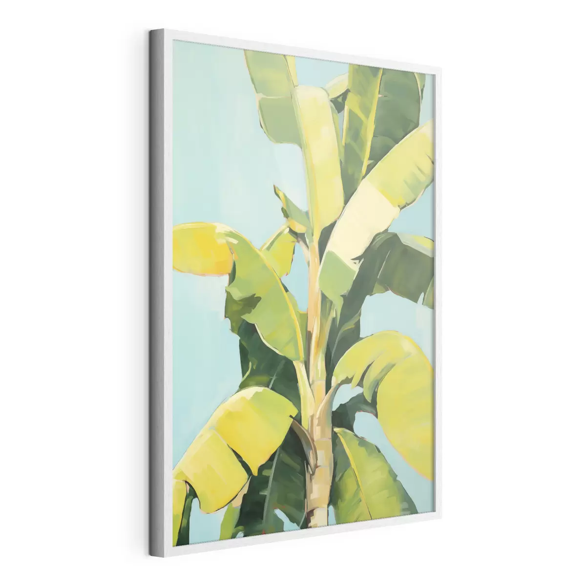 Poster Bladeren van de bananenpalm, imitatieschilderij f50070