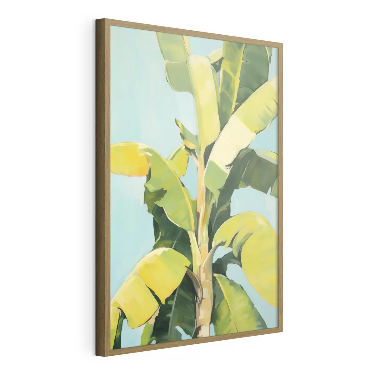 Poster Bladeren van de bananenpalm, imitatieschilderij f50070