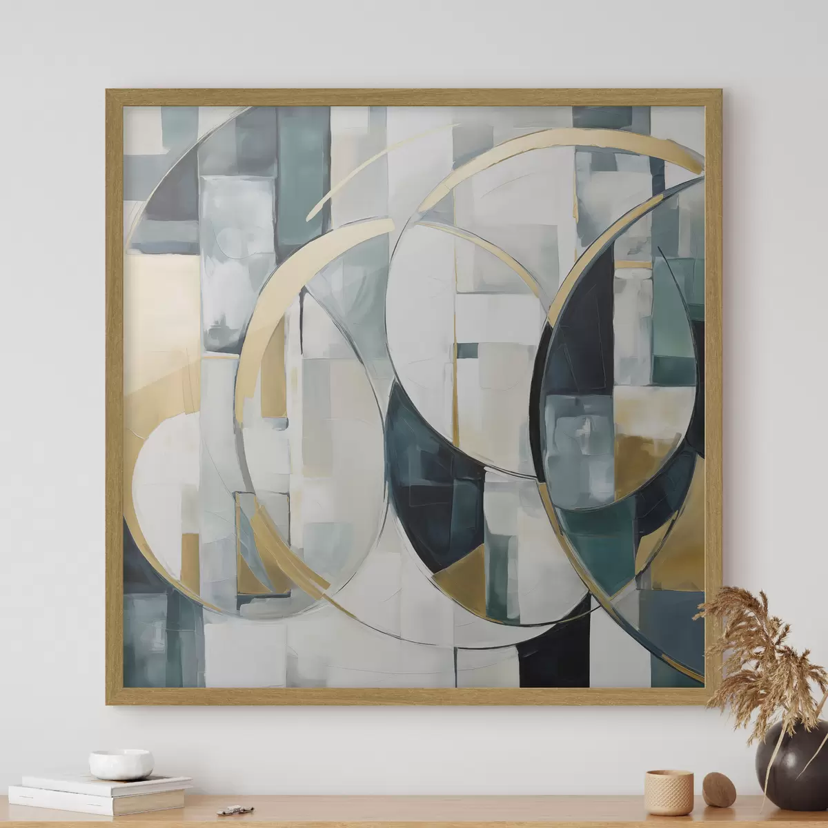 Poster Chaotische abstractie, imitatie van de schilderkunst f50073