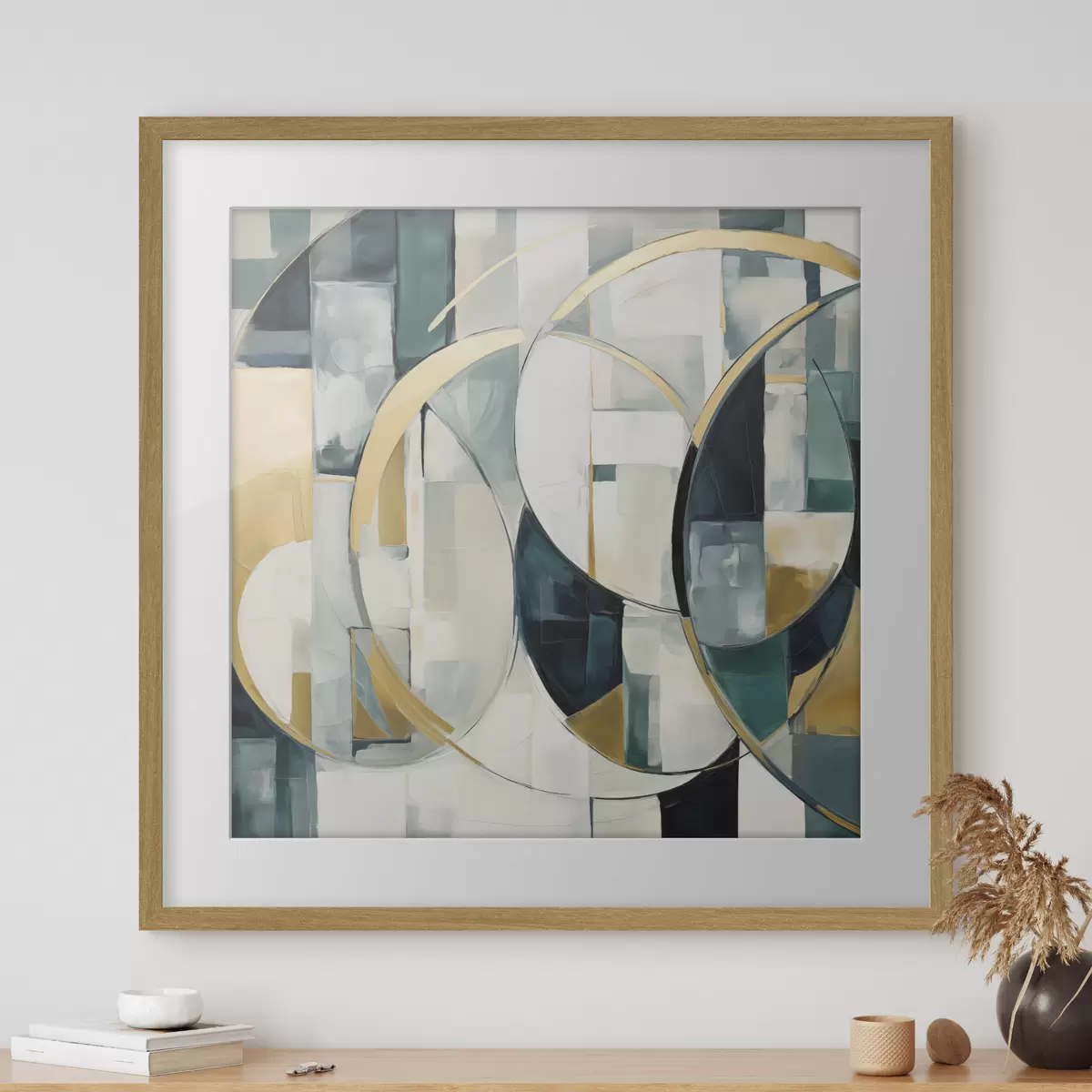 Poster Chaotische abstractie, imitatie van de schilderkunst f50073
