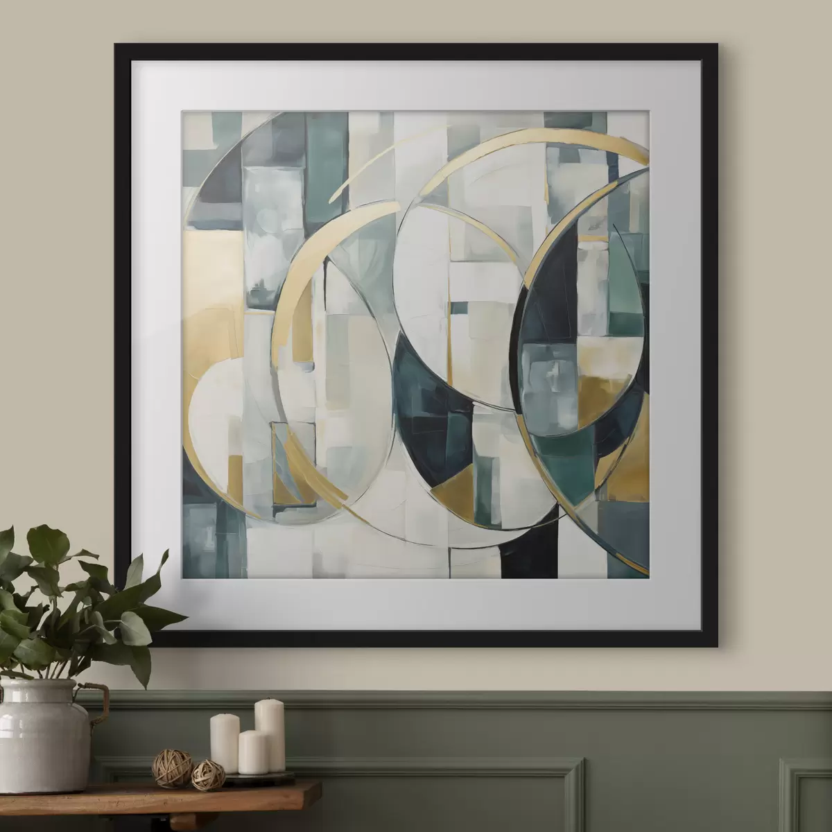 Poster Chaotische abstractie, imitatie van de schilderkunst f50073