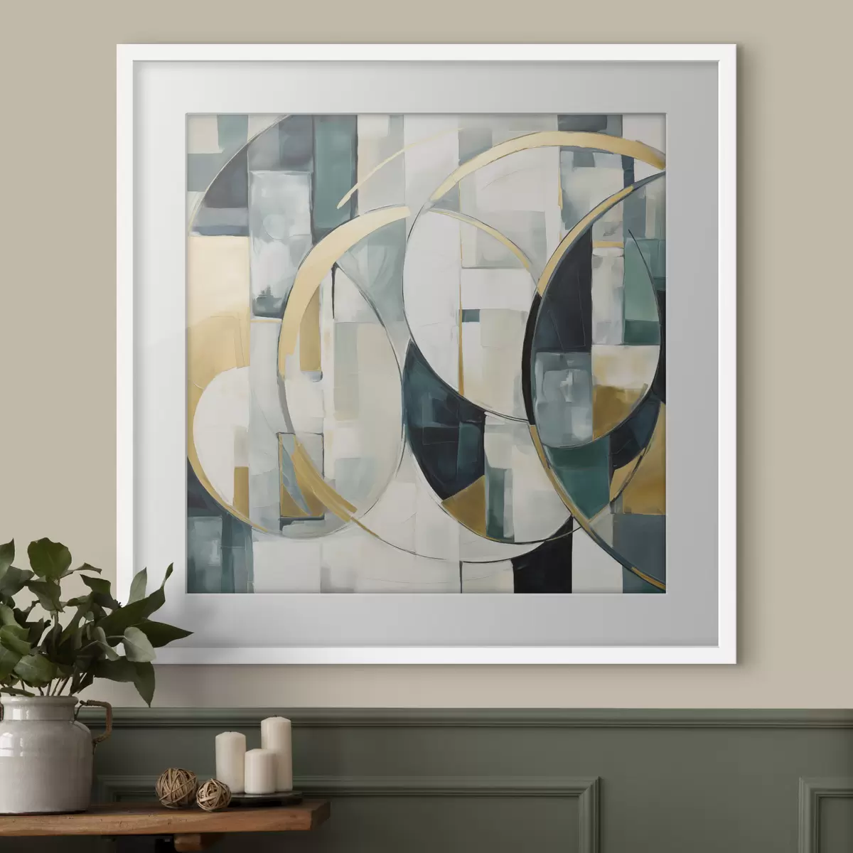 Poster Chaotische abstractie, imitatie van de schilderkunst f50073