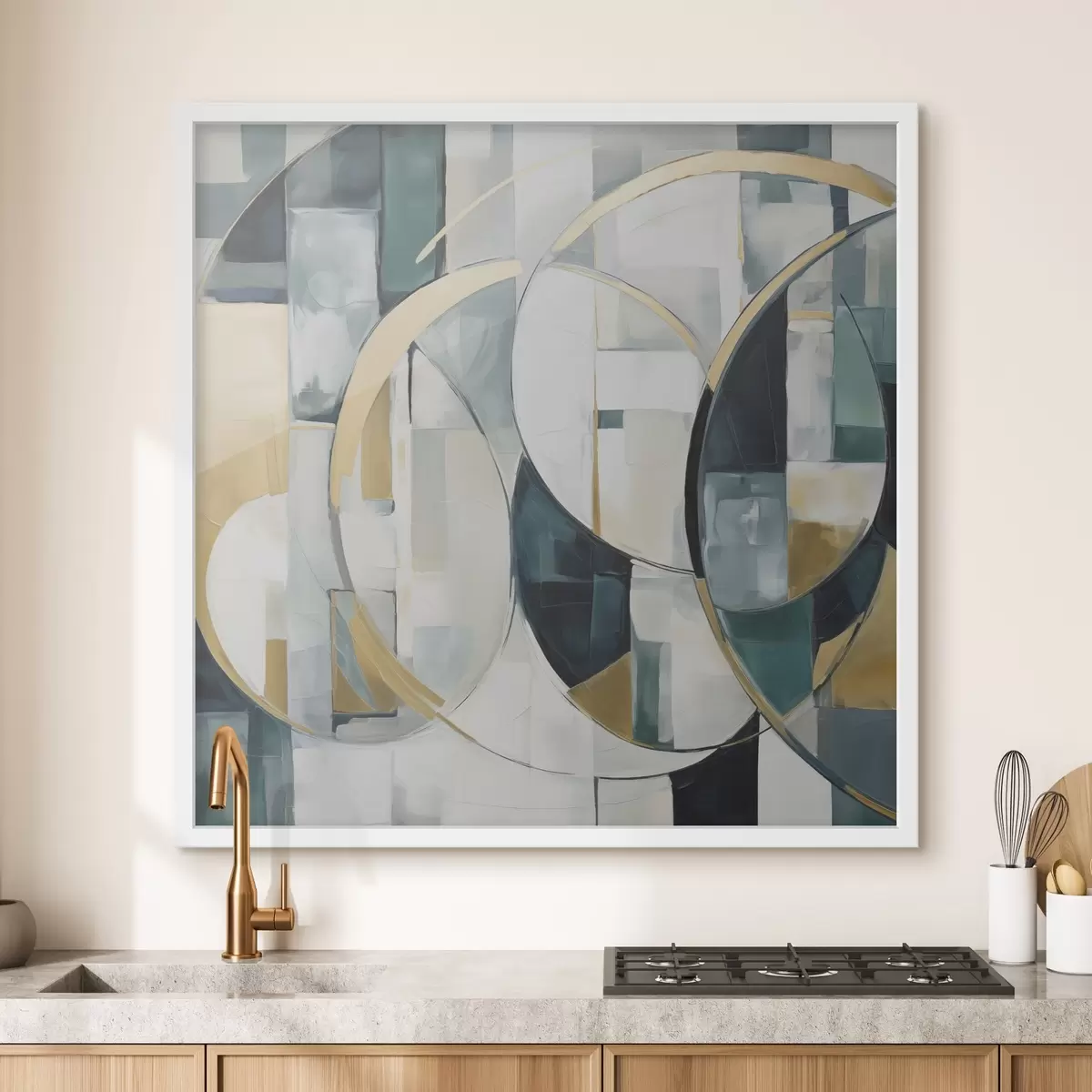 Poster Chaotische abstractie, imitatie van de schilderkunst f50073