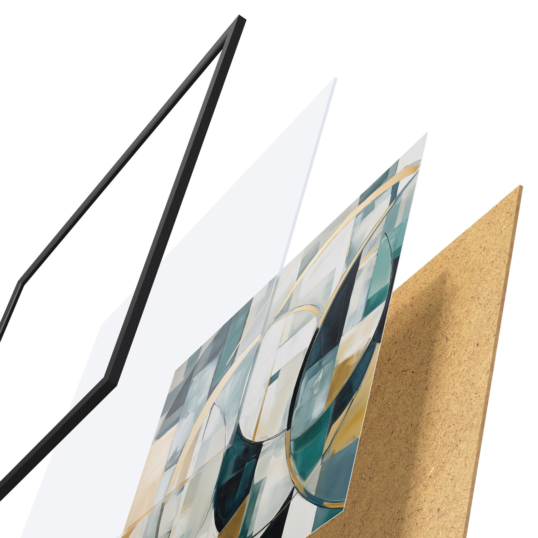 Poster Chaotische abstractie, imitatie van de schilderkunst f50073
