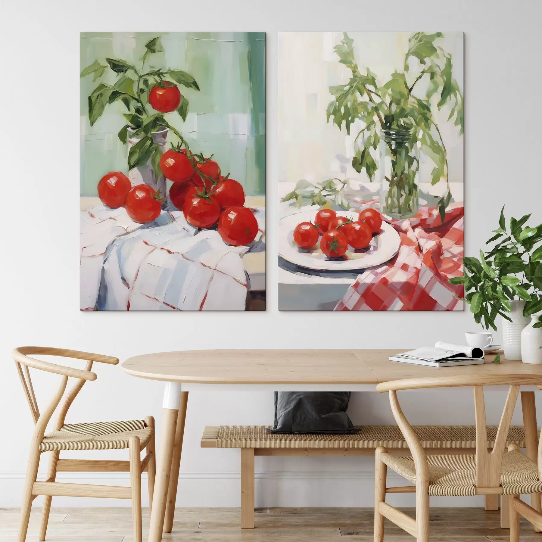  Schilderijen Tomaten, schilderij in imitatietechniek m30777