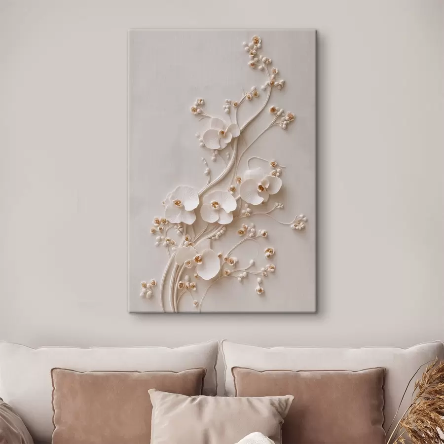 Schilderijen Verfijnde witte orchideeën op elegante takken s49959