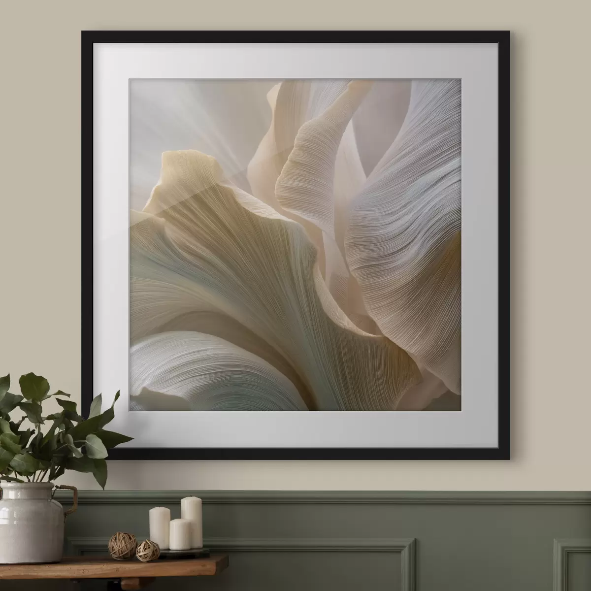 Poster Abstracte bloemblaadjes in zachte tinten f49945