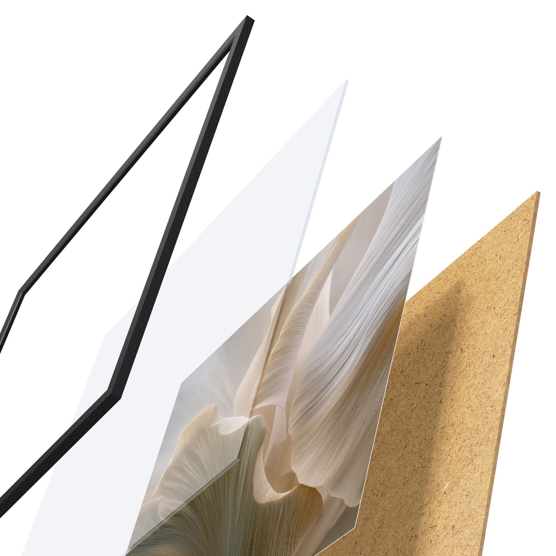 Poster Abstracte bloemblaadjes in zachte tinten f49945