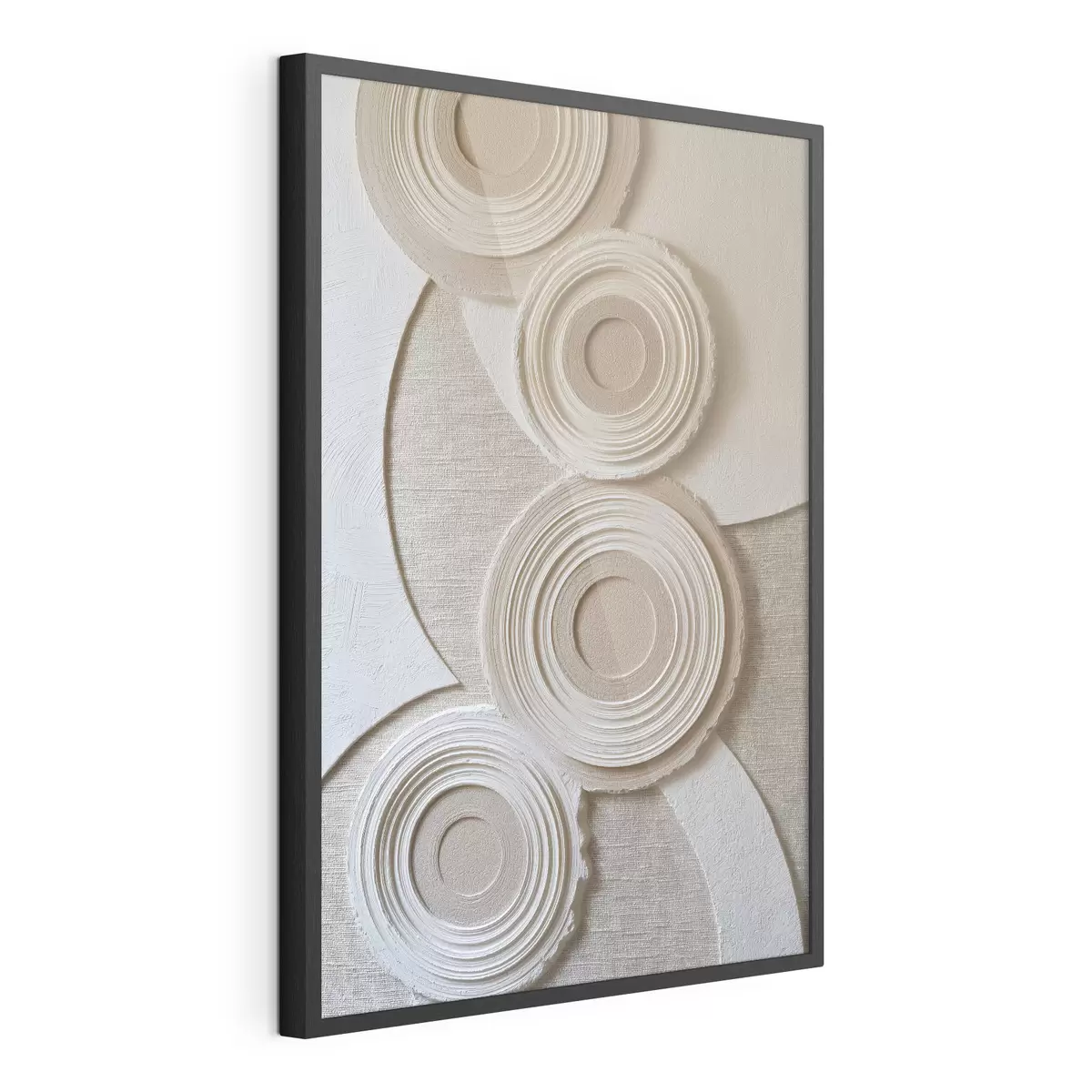 Poster Abstracte compositie met cirkels en een reliëfeffect f49955