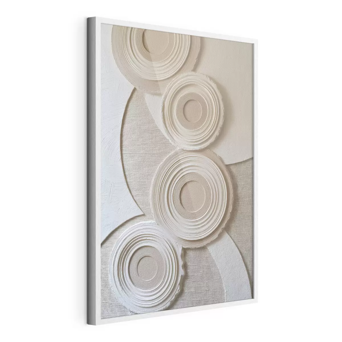 Poster Abstracte compositie met cirkels en een reliëfeffect f49955