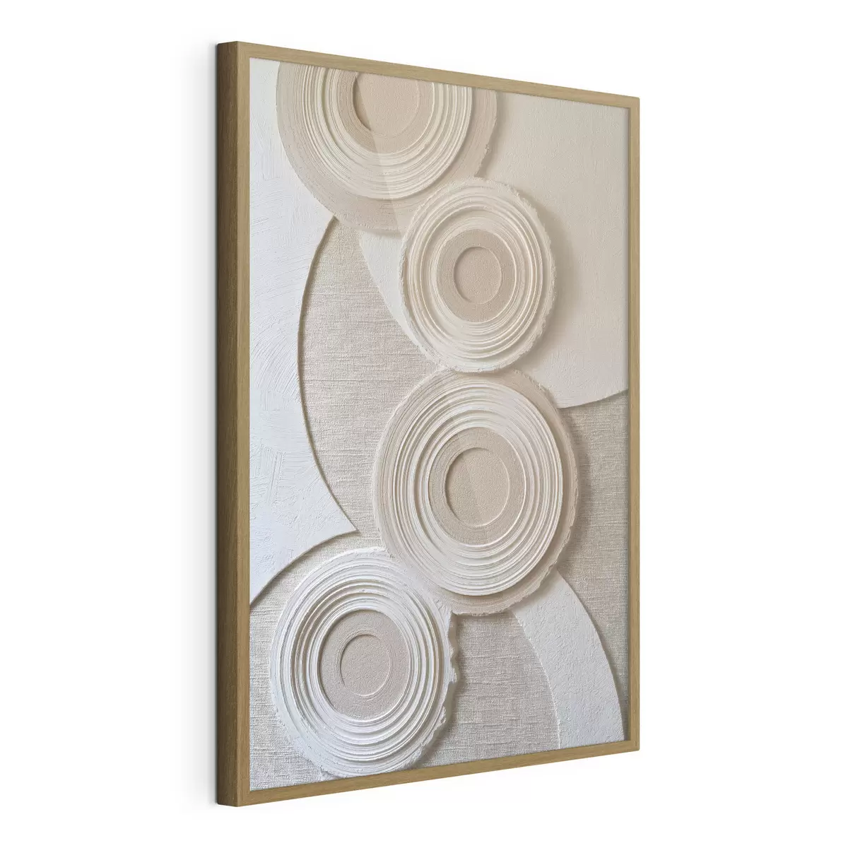 Poster Abstracte compositie met cirkels en een reliëfeffect f49955