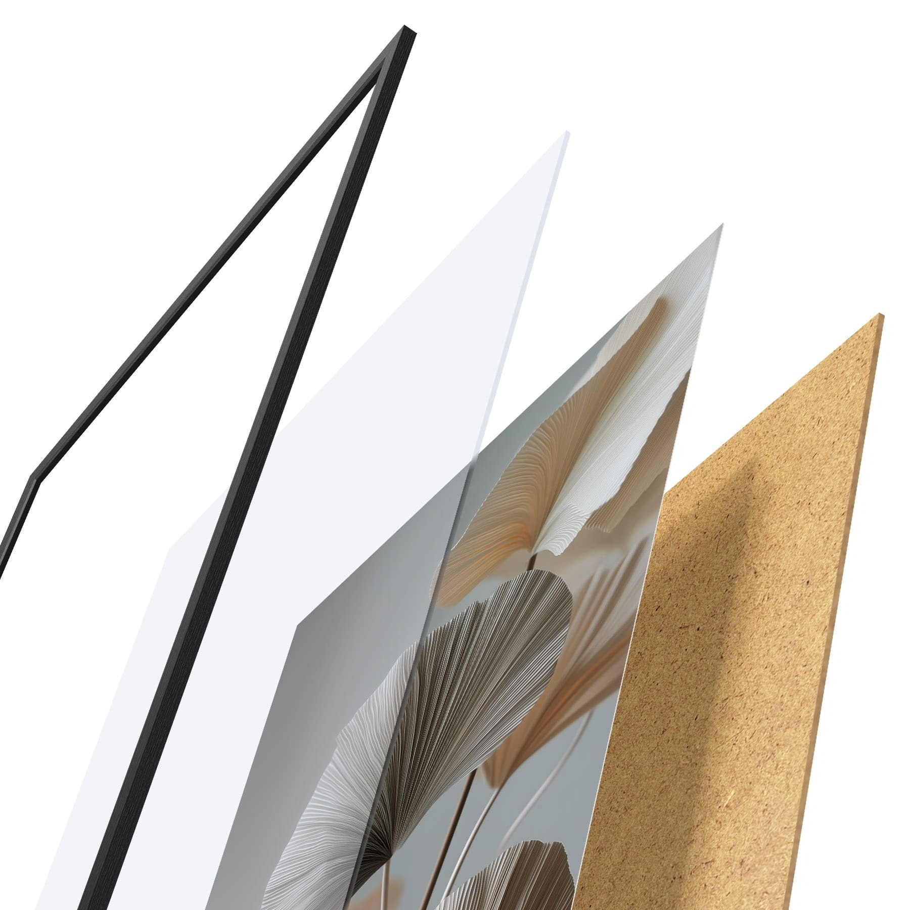 Poster Decoratieve waaiervormige bladeren f49971