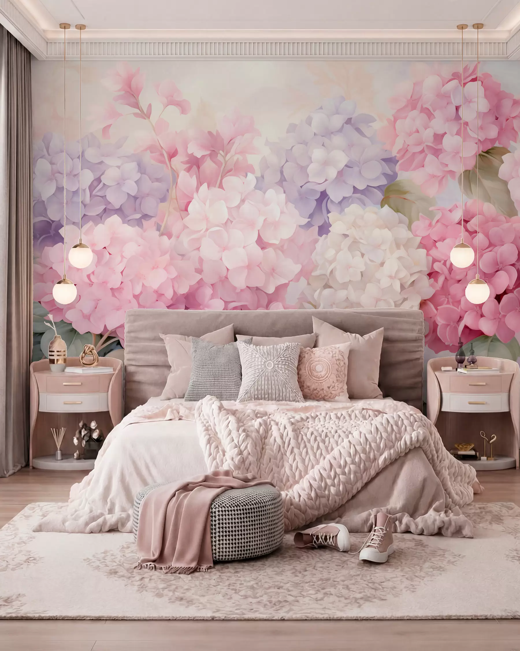 Fotobehang Hortensia bloemen w05796