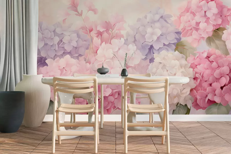 Fotobehang Hortensia bloemen w05796
