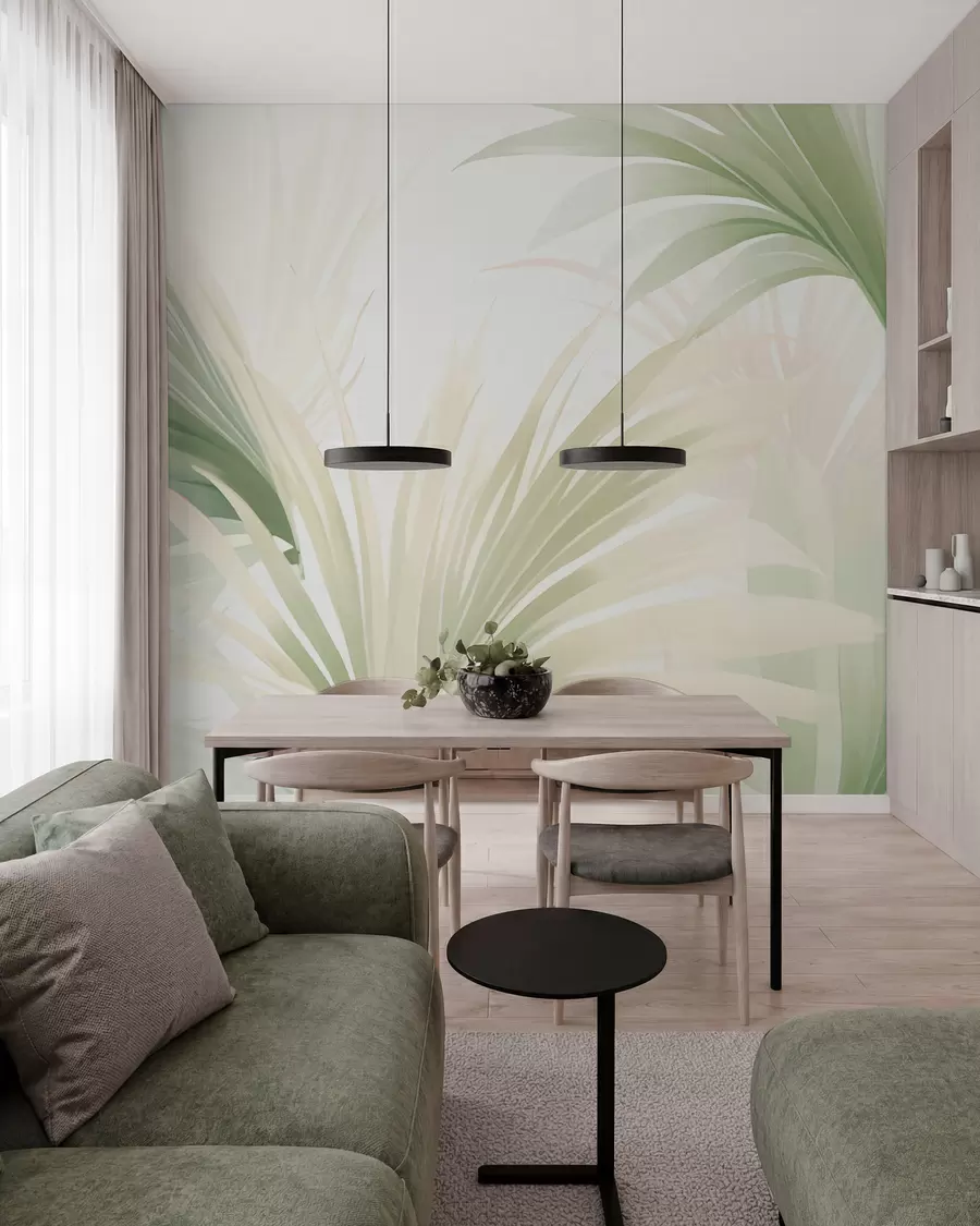 Fotobehang Palm bladeren w05801