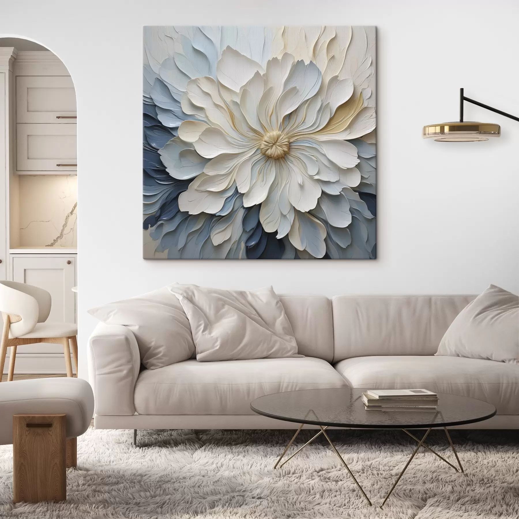  Schilderijen Bloem, platte illustratie, schilderijimitatie s50132