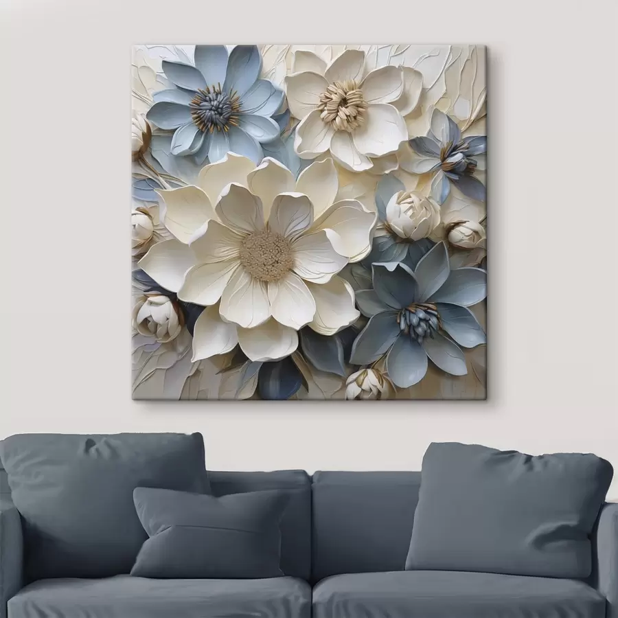  Schilderijen Bloemen, platte illustratie, schilderijimitatie s50133