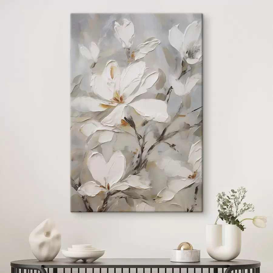  Schilderijen Abstracte bloemen, schilderijimitatie s50139