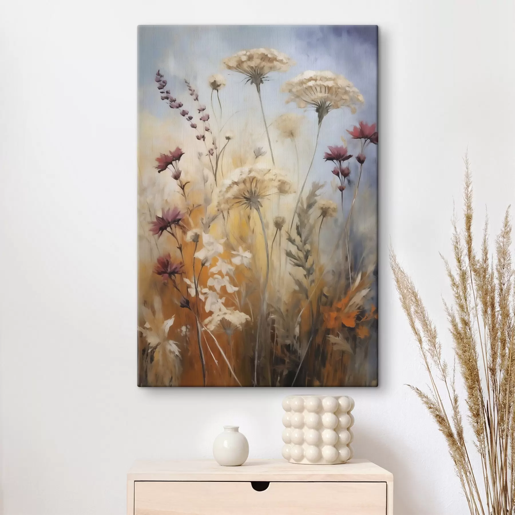  Schilderijen Wilde bloemen en grassen, schilderijimitatie s50144