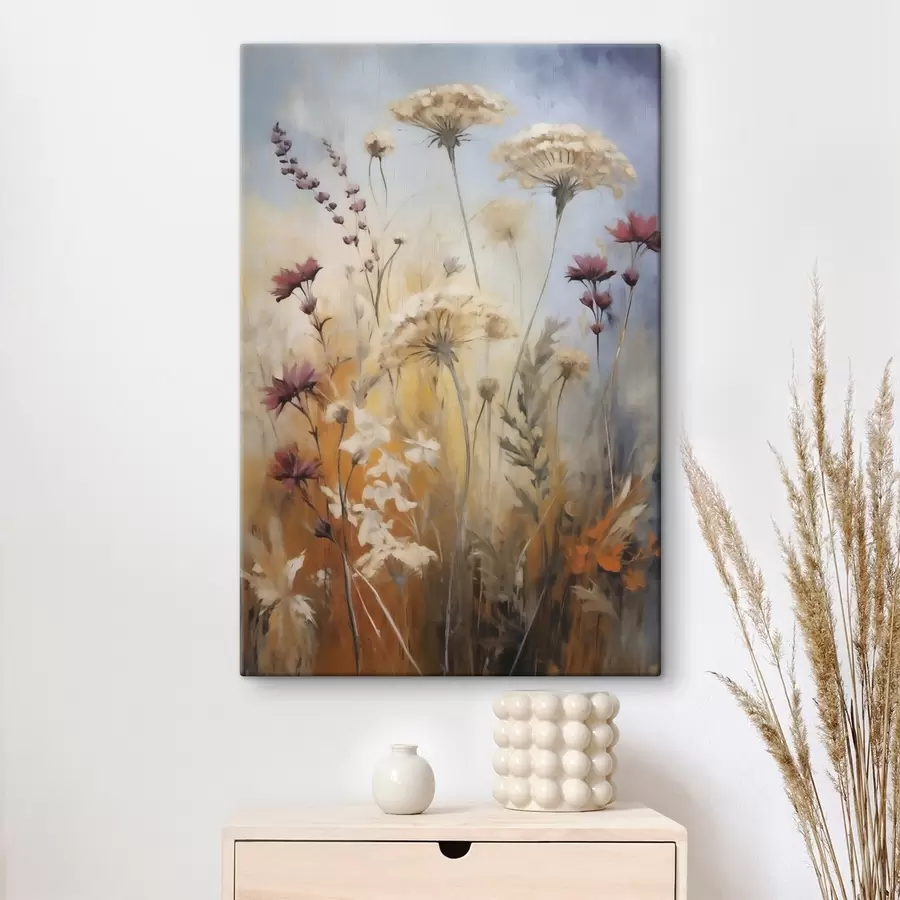  Schilderijen Wilde bloemen en grassen, schilderijimitatie s50144