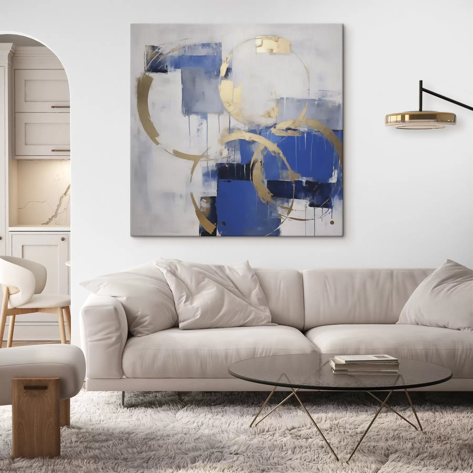  Schilderijen Abstracte cirkels en ringen, imitatie van schilderijen s50149