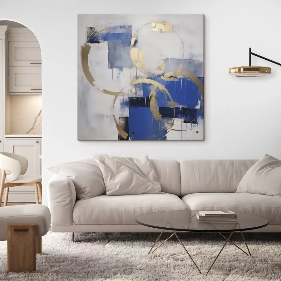  Schilderijen Abstracte cirkels en ringen, imitatie van schilderijen s50149