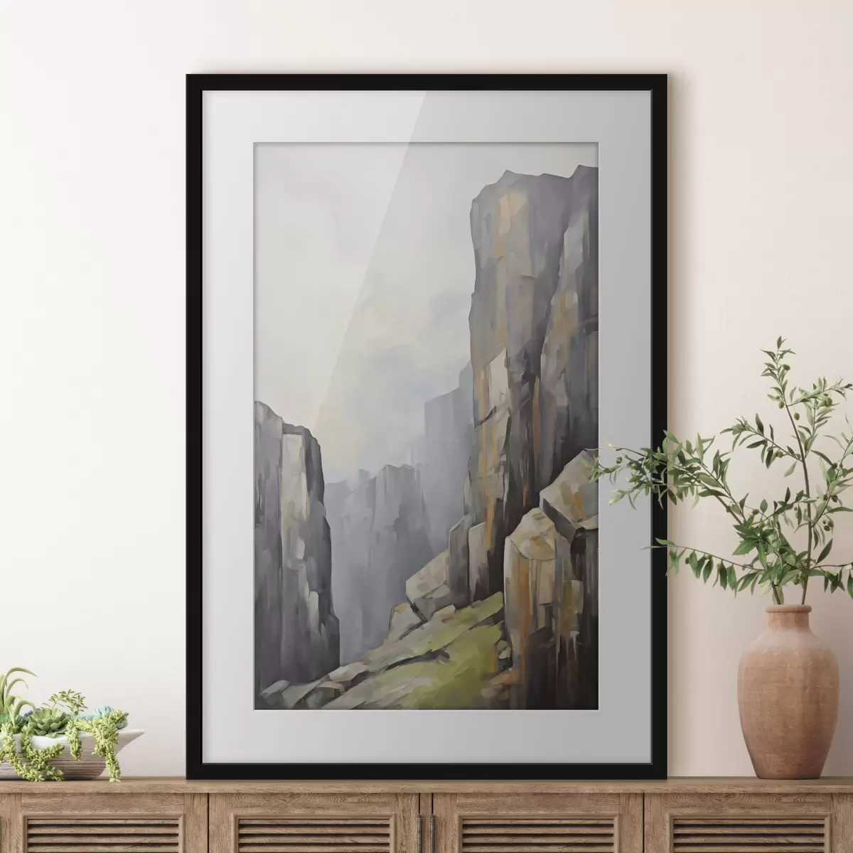 Poster Rotsen, schilderijimitatie f50134