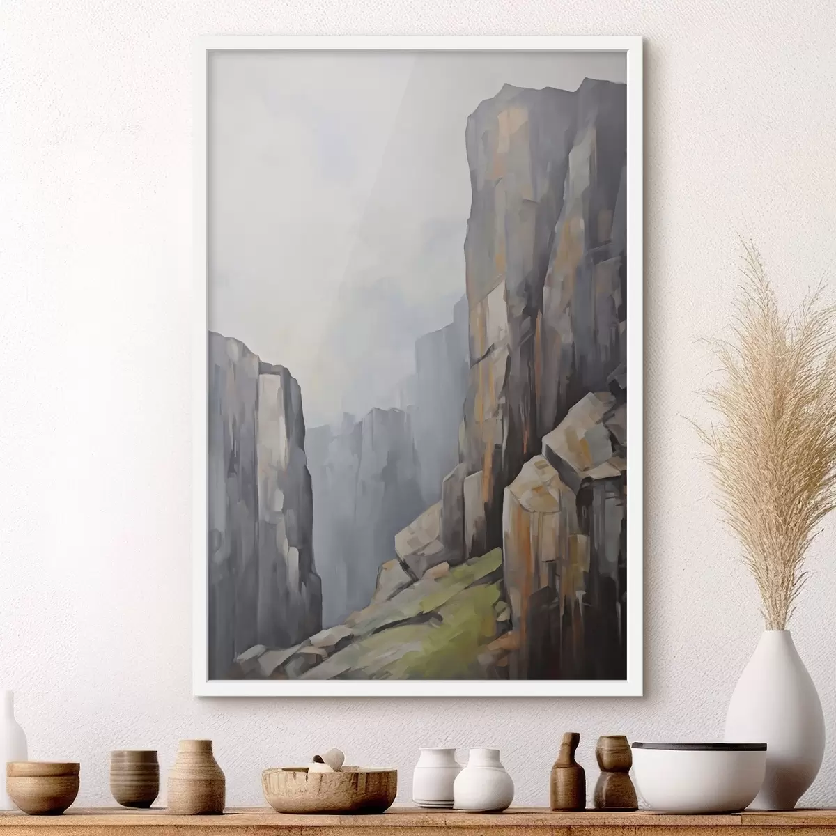 Poster Rotsen, schilderijimitatie f50134