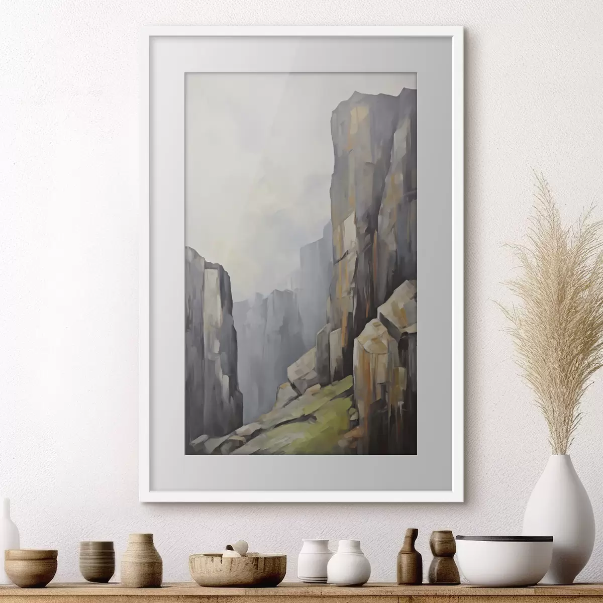 Poster Rotsen, schilderijimitatie f50134