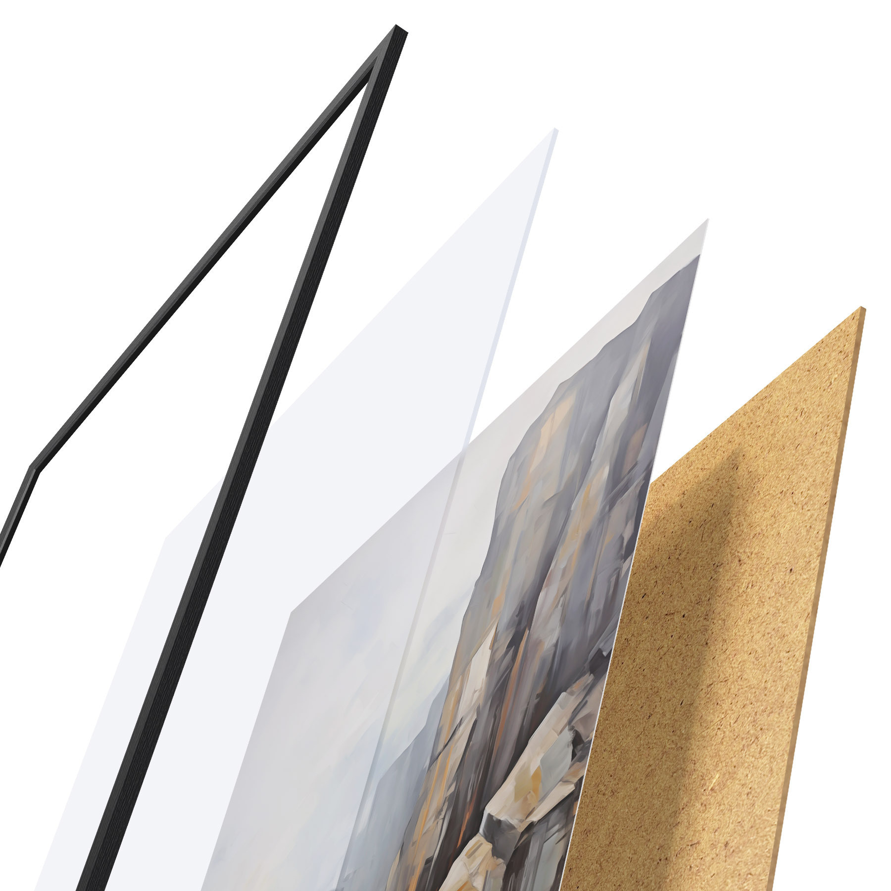 Poster Rotsen, schilderijimitatie f50134