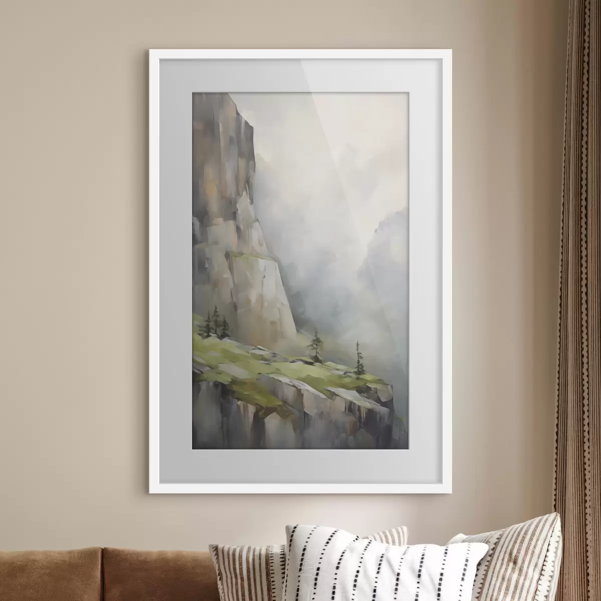 Poster Berglandschap, naar een schilderij f50135