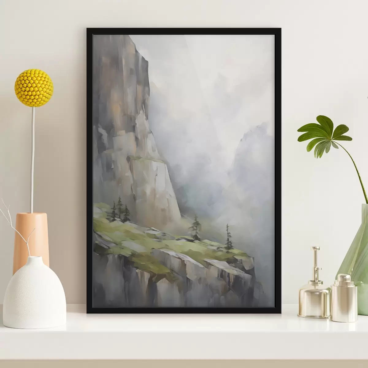 Poster Berglandschap, naar een schilderij f50135