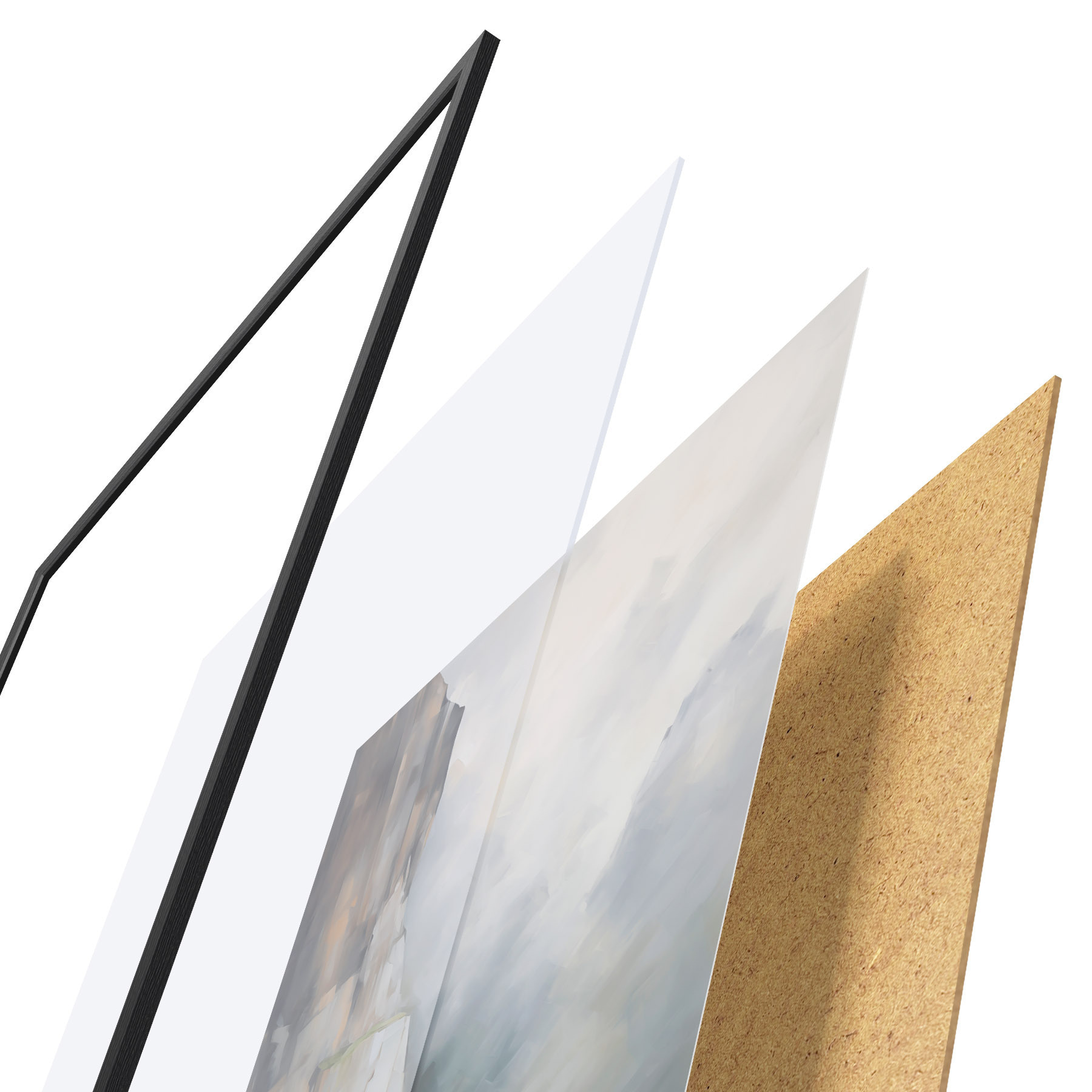 Poster Berglandschap, naar een schilderij f50135
