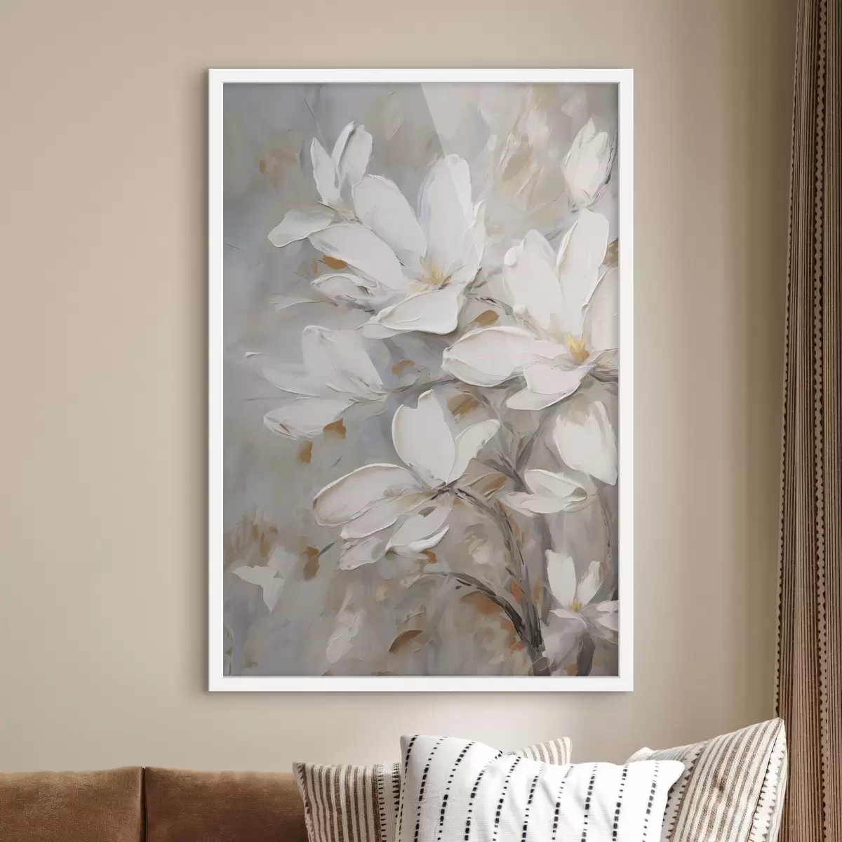 Poster Abstracte bloemen, schilderijimitatie f50138